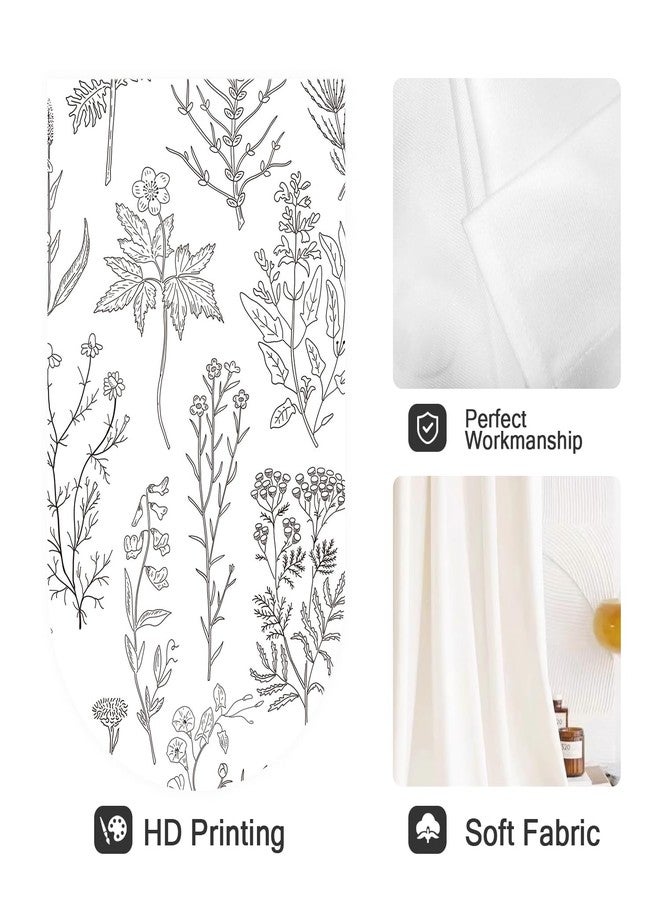 Coxila Vintage Floral Kitchen Window Curtains 27.5 x 39 Inch Small Short Mini Cafe Rod Pocket Retro Flower Black Grey and White Living Bedroom Room Home Treatment Set of 2 Curtain Panels Drapes Tiers - Image 2